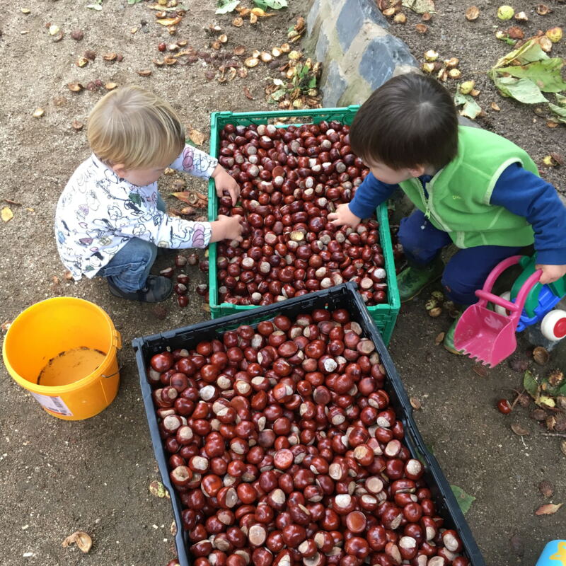 Auch die Kleinen halfen eifrig mit